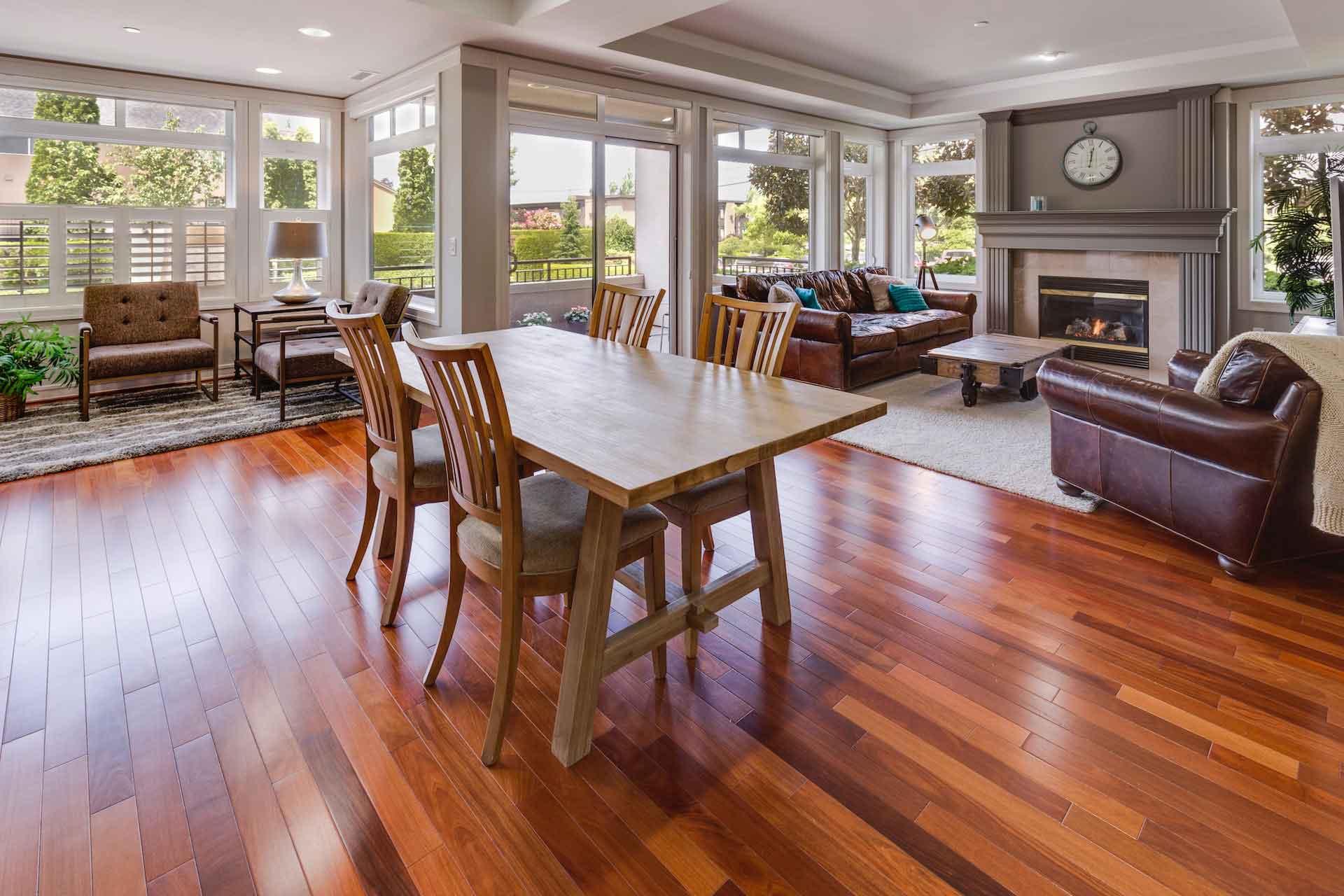 Dining room with hardwood floors